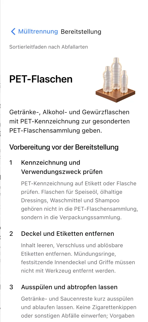 Entsorgungsschritte — iPhone